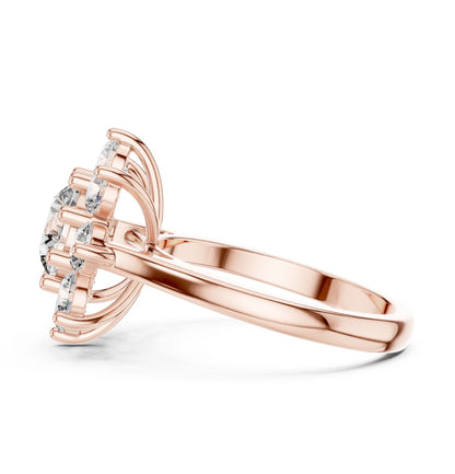 Round Lab Grown Diamond Cluster Engagement Ring