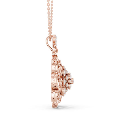 Round Lab Grown Diamond Cluster Pendant
