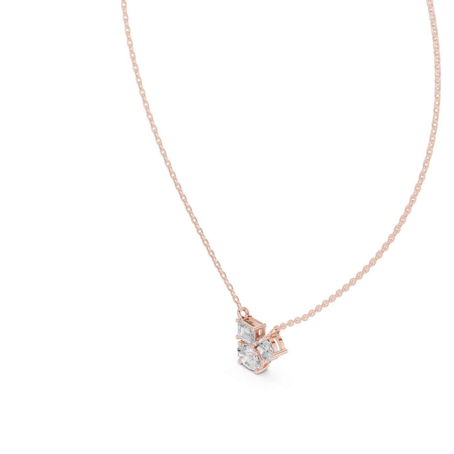 Round Lab Grown Diamond Cluster Pendant