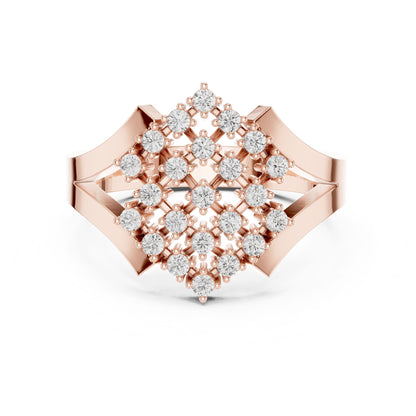 Round Lab Grown Diamond Cluster Engagement Ring