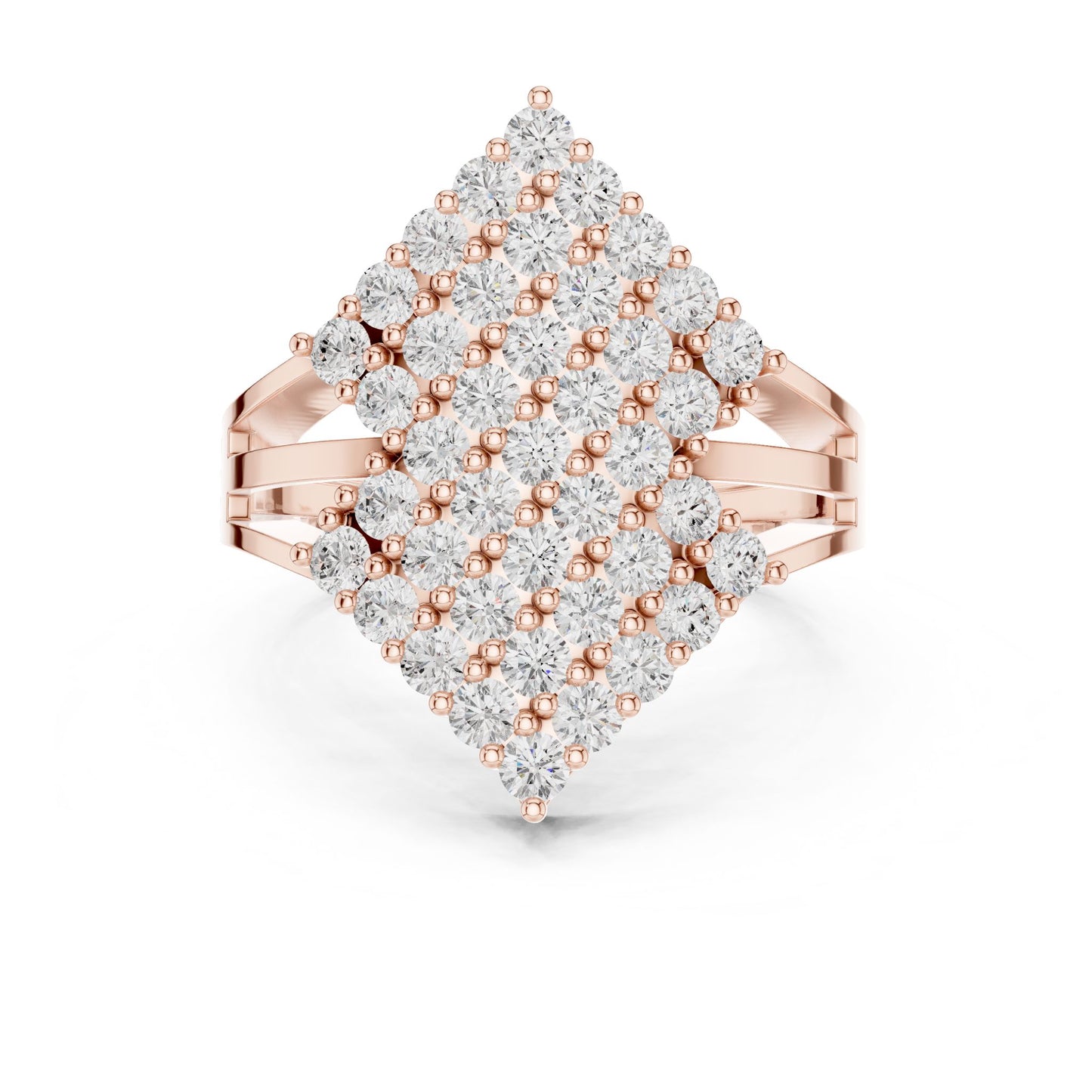 Round Lab Grown Diamond Cluster Engagement Ring