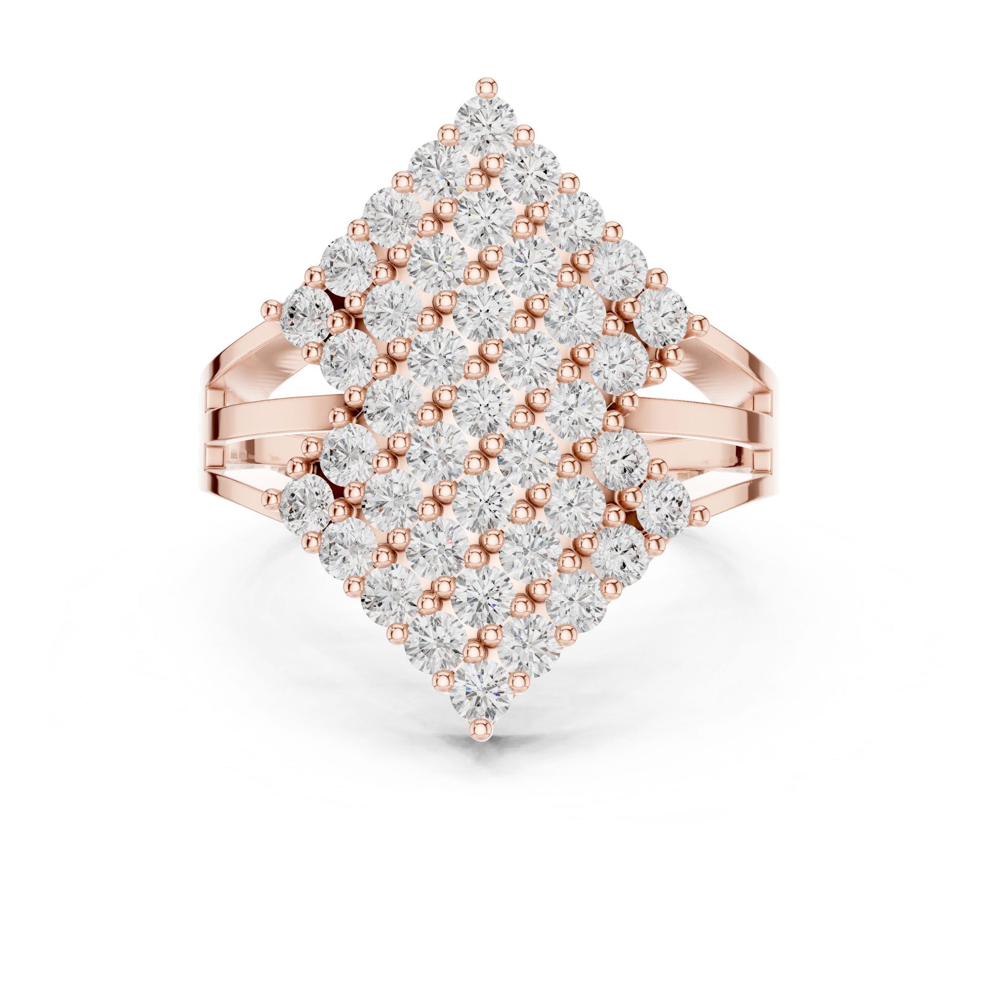 Round Lab Grown Diamond Cluster Engagement Ring