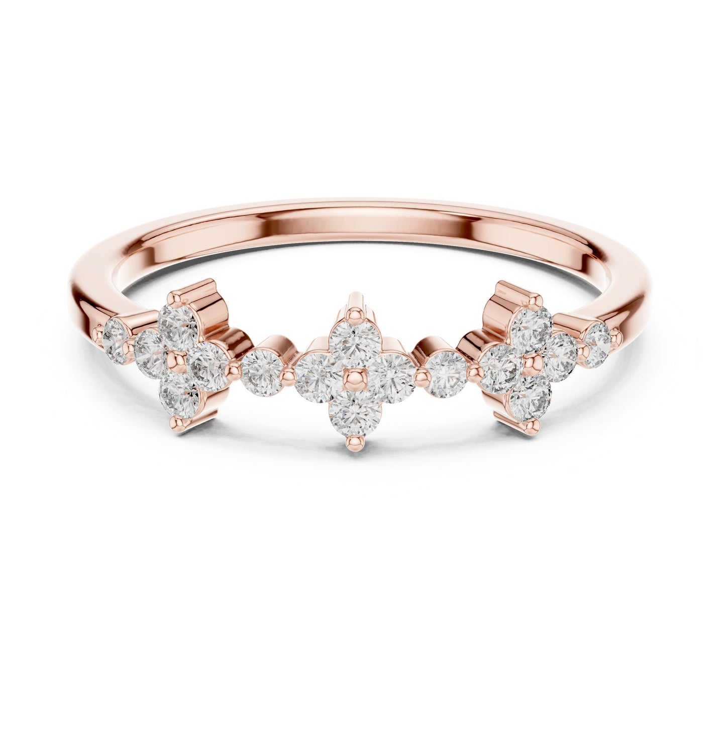 Round Lab Grown Diamond Cluster Engagement Ring