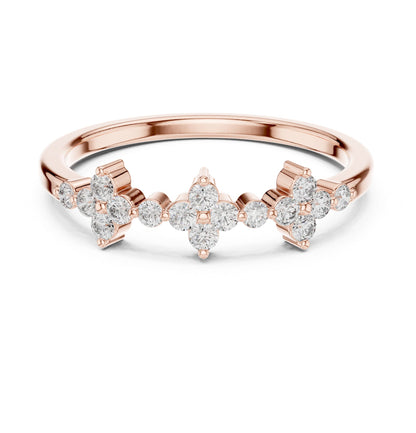 Round Lab Grown Diamond Cluster Engagement Ring