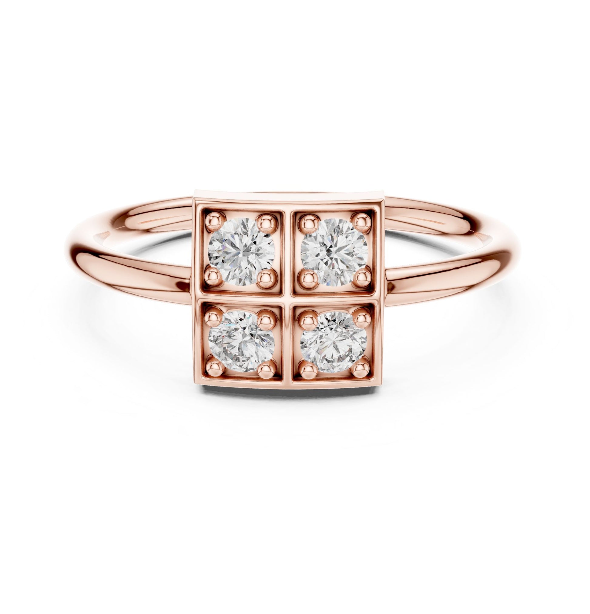 Round Lab Grown Diamond Cluster Engagement Ring