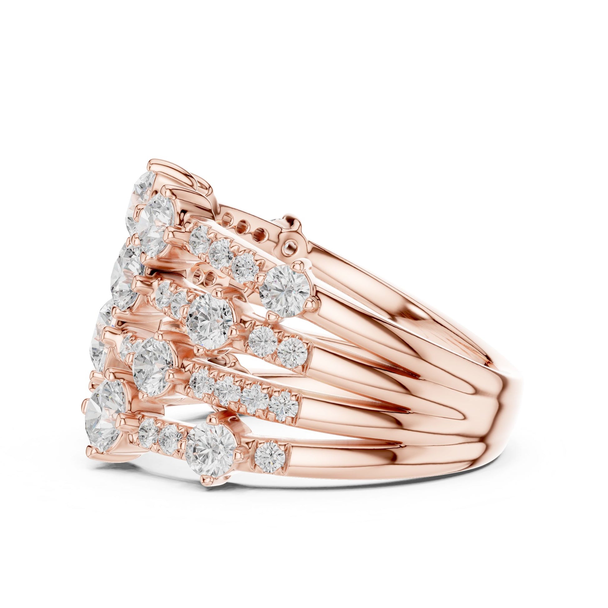 Round Lab Grown Diamond Cluster Engagement Ring