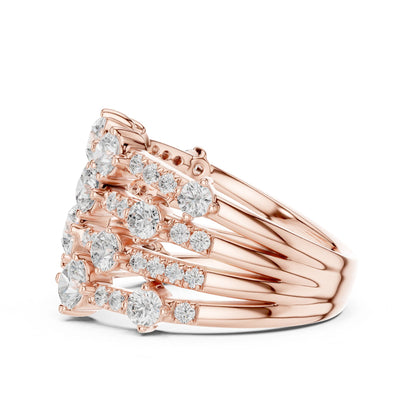 Round Lab Grown Diamond Cluster Engagement Ring