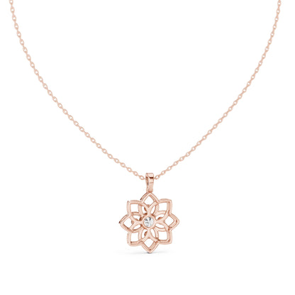 Round Lab Grown Diamond Cluster Pendant