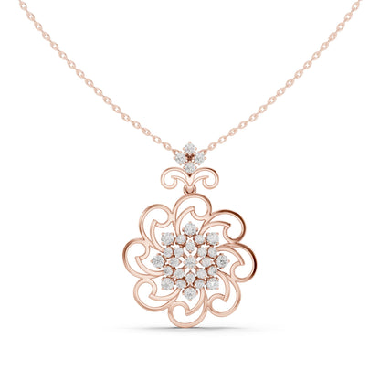 Round Lab Grown Diamond Cluster Pendant