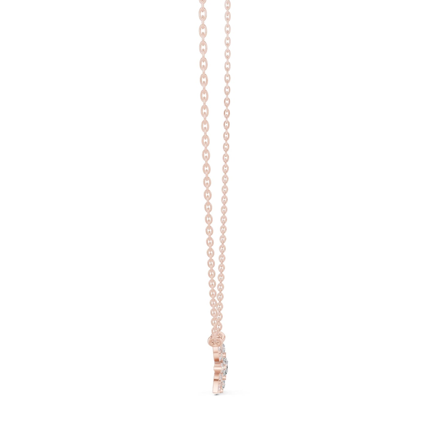 Round Lab Grown Diamond Cluster Pendant