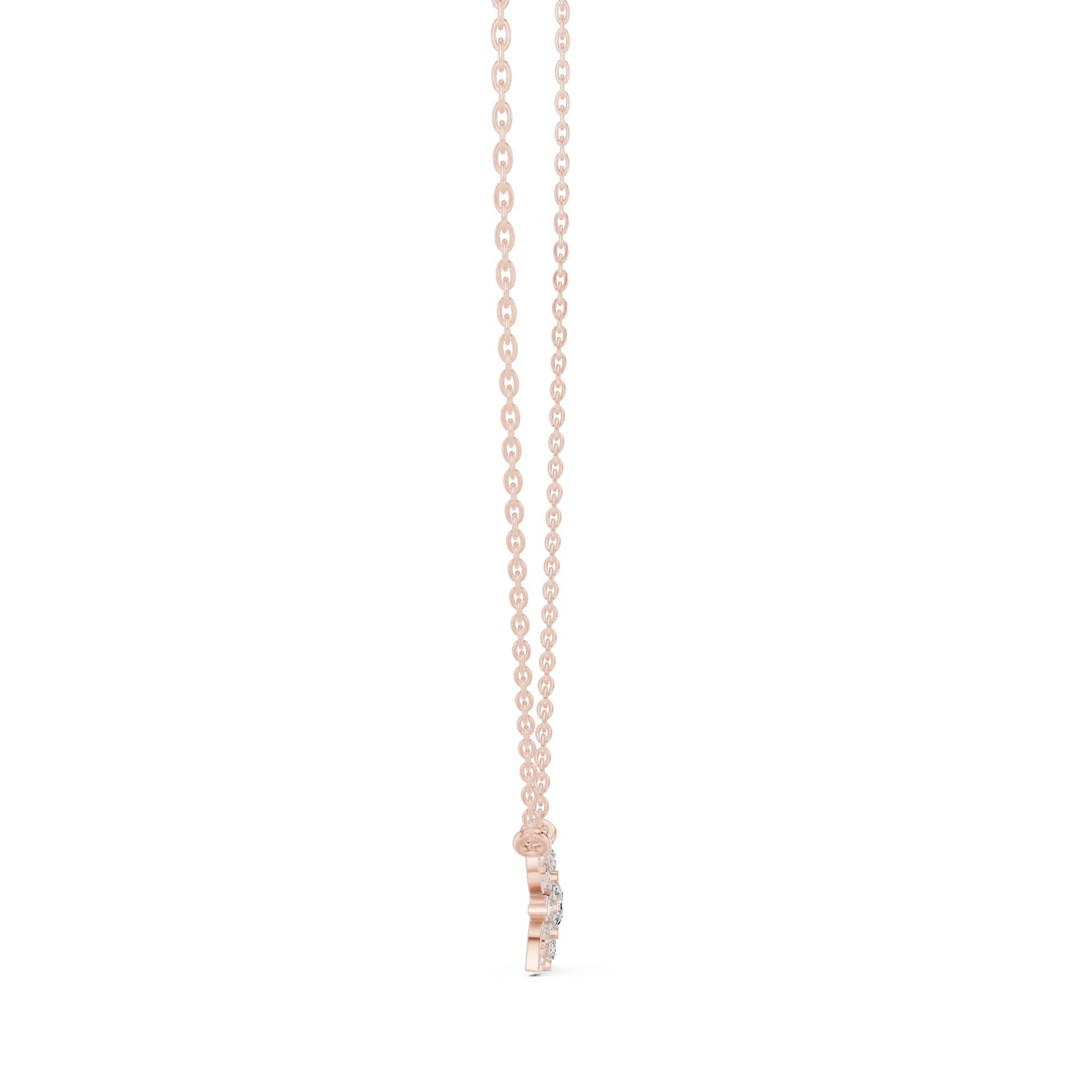 Round Lab Grown Diamond Cluster Pendant