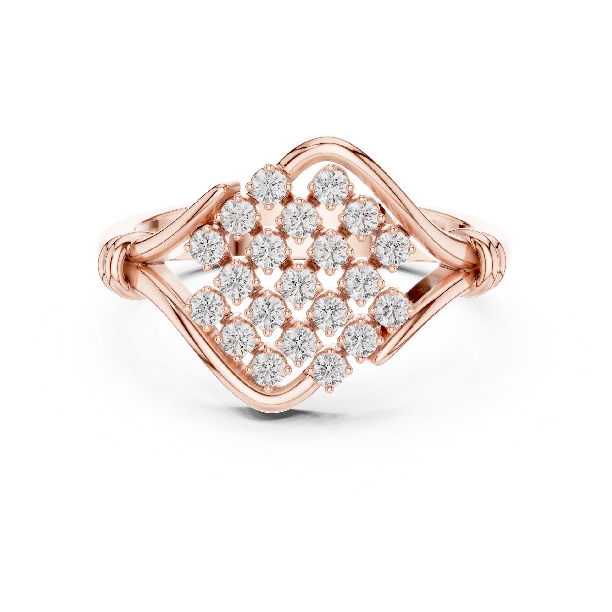 Round Lab Grown Diamond Cluster Engagement Ring