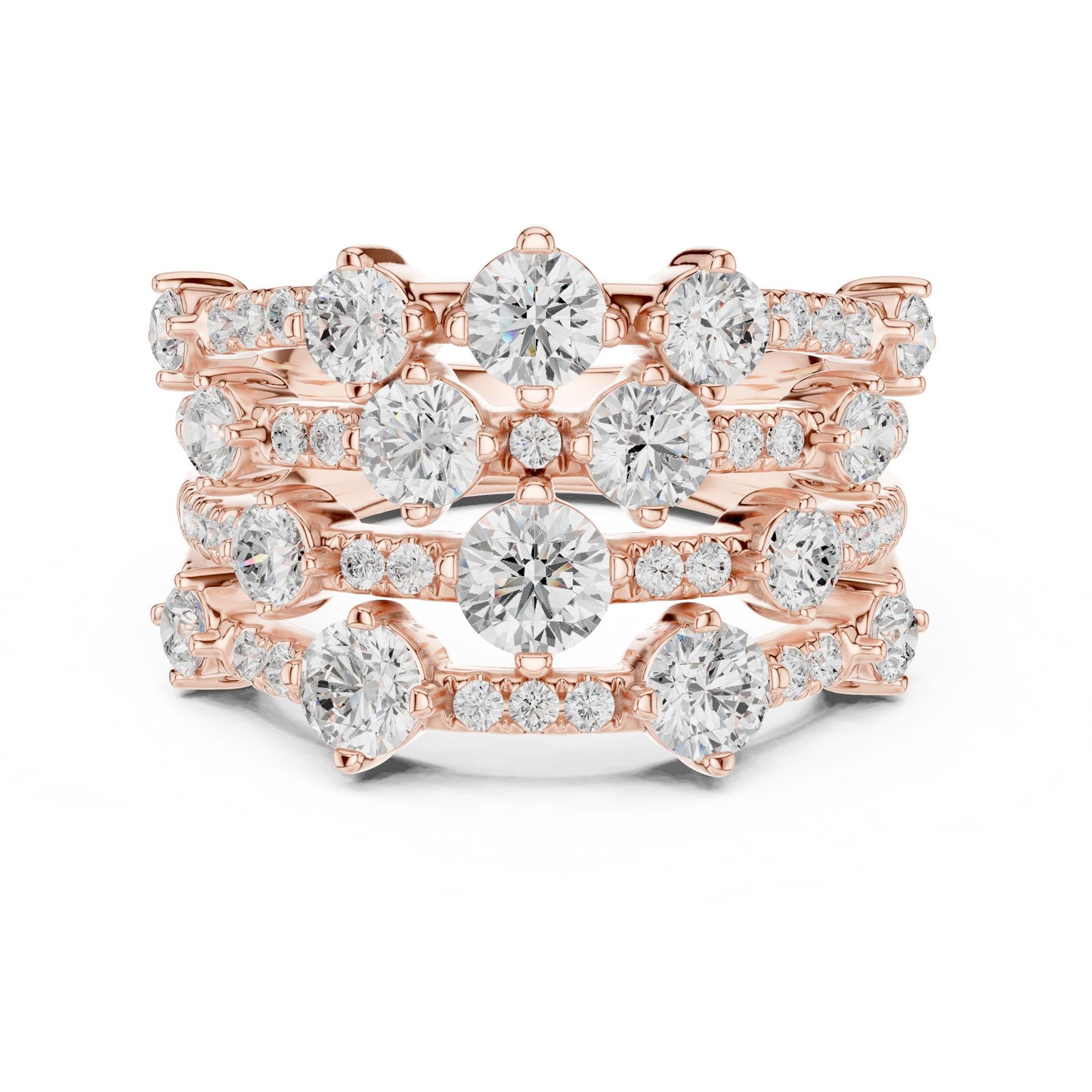 Round Lab Grown Diamond Cluster Engagement Ring