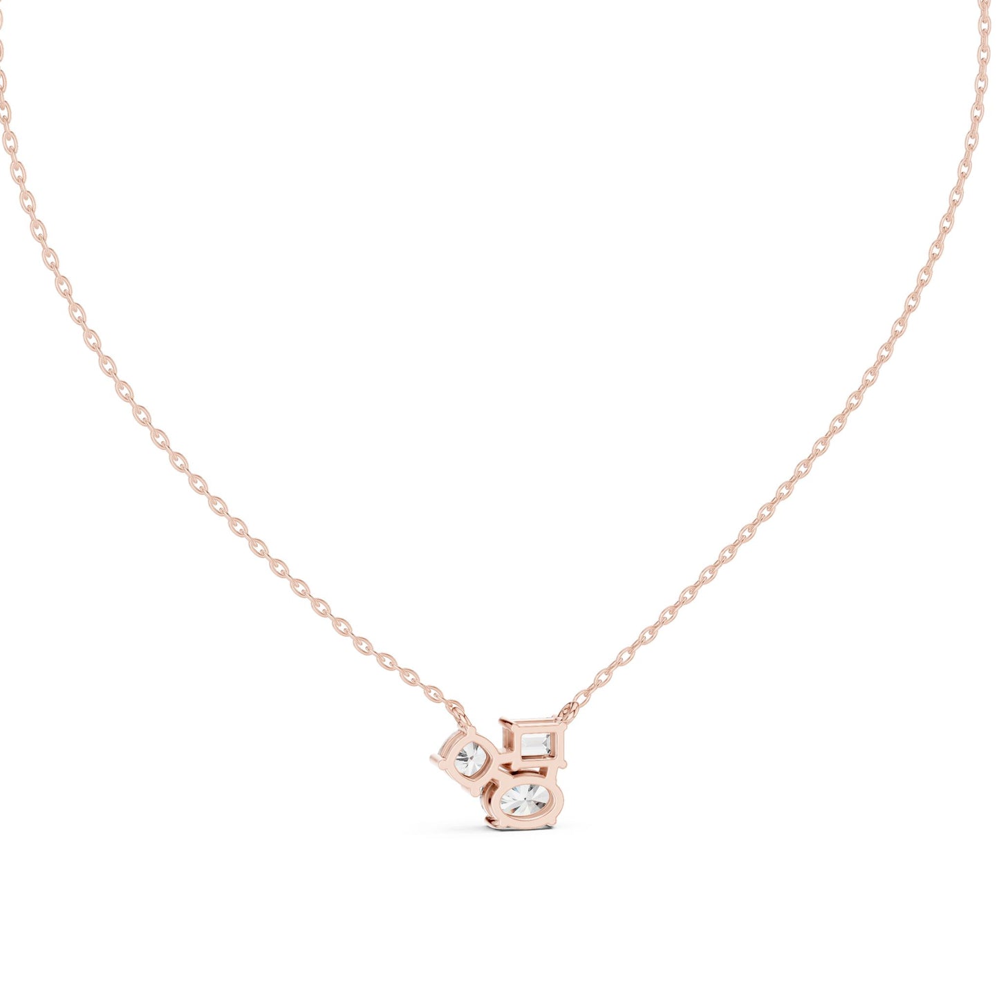Round Lab Grown Diamond Cluster Pendant