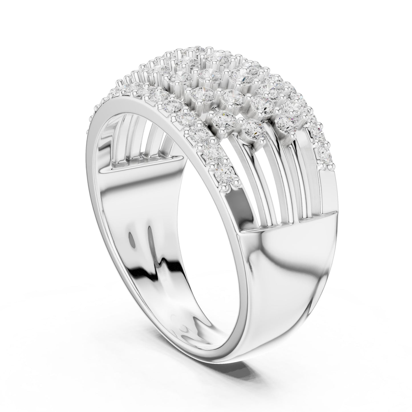 Round Lab Grown Diamond Cluster Engagement Ring