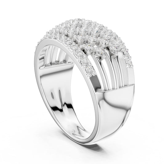 Round Lab Grown Diamond Cluster Engagement Ring