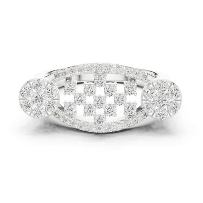 Round Lab Grown Diamond Cluster Engagement Ring