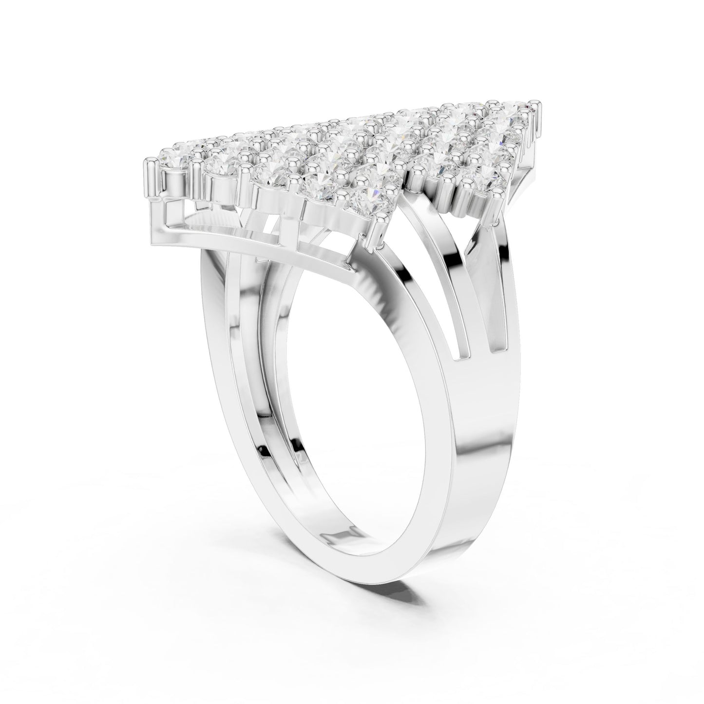 Round Lab Grown Diamond Cluster Engagement Ring