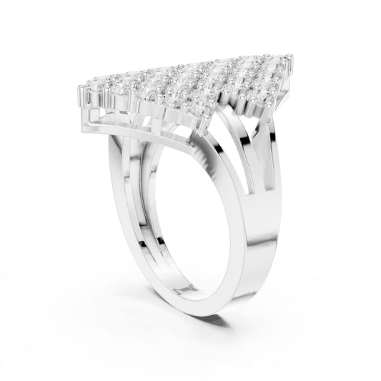 Round Lab Grown Diamond Cluster Engagement Ring