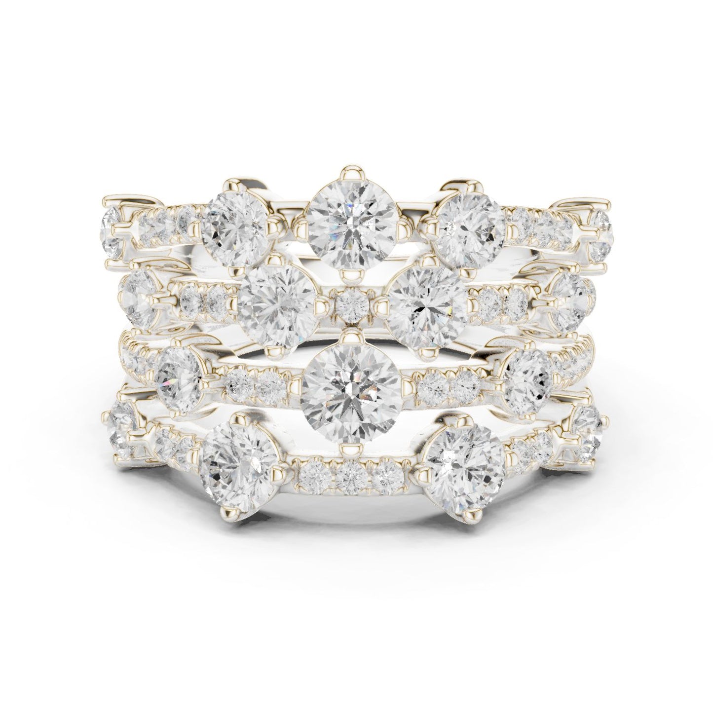 Round Lab Grown Diamond Cluster Engagement Ring
