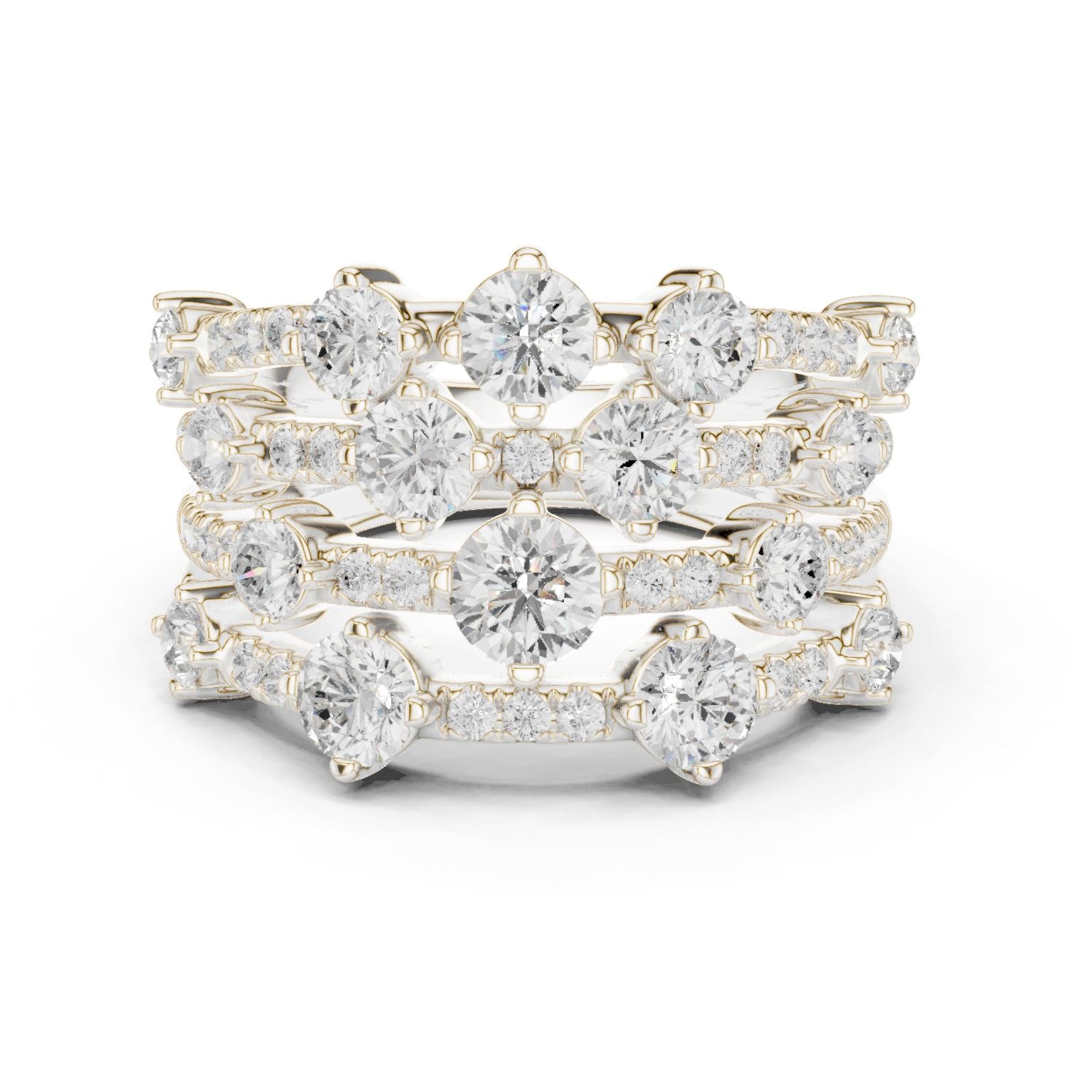 Round Lab Grown Diamond Cluster Engagement Ring