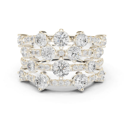 Round Lab Grown Diamond Cluster Engagement Ring