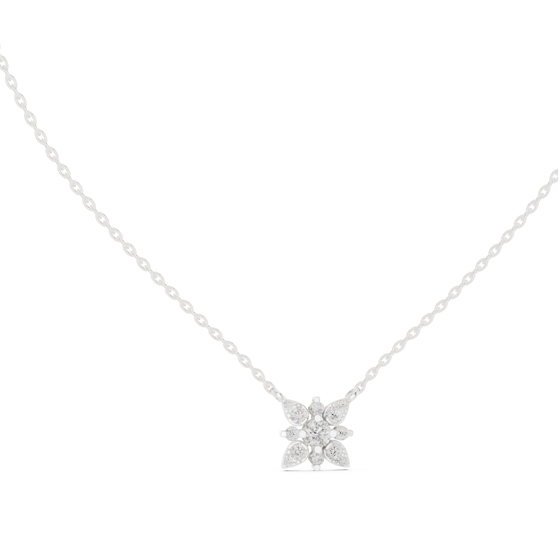 Round Lab Grown Diamond Cluster Pendant