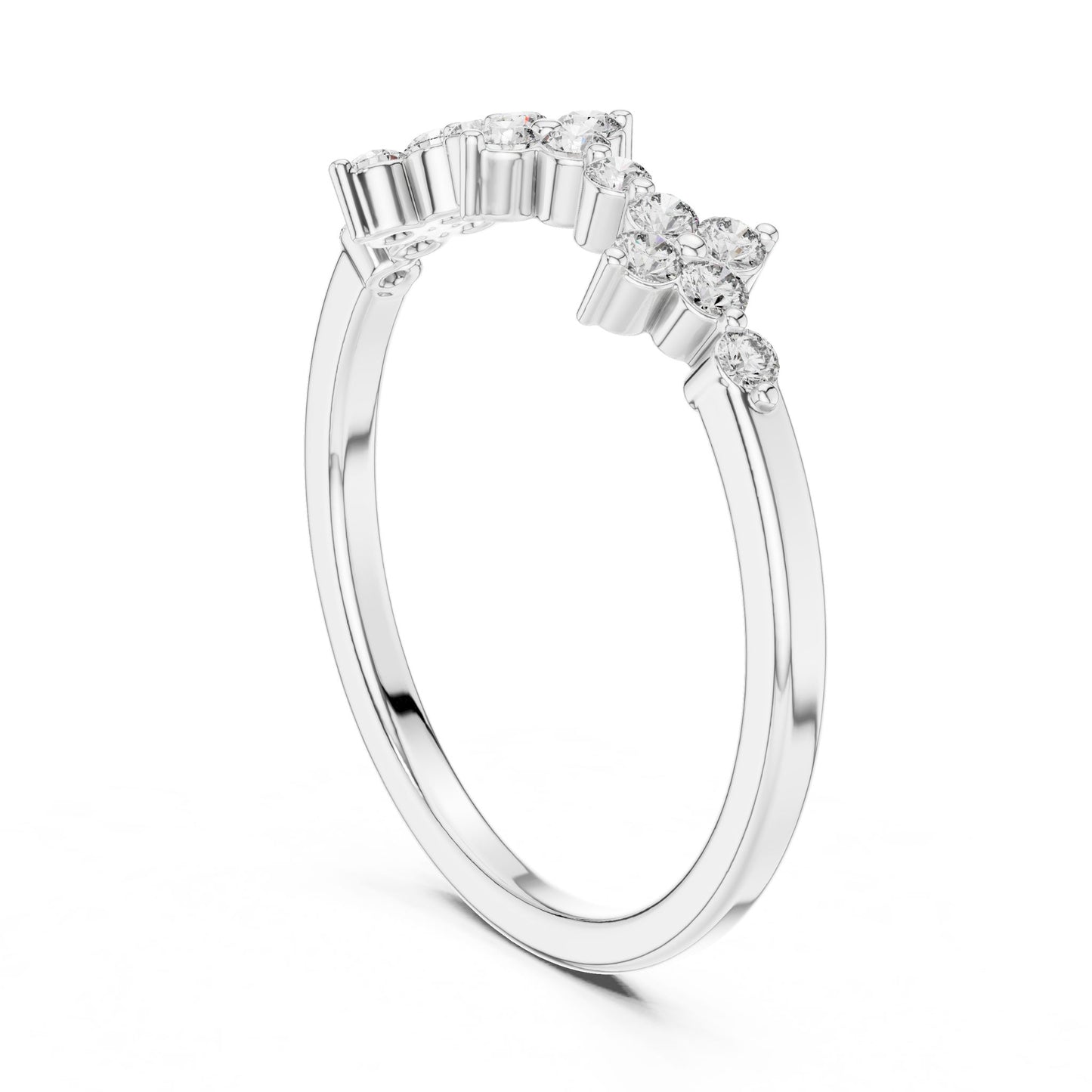 Round Lab Grown Diamond Cluster Engagement Ring