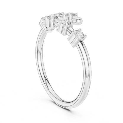 Round Lab Grown Diamond Cluster Engagement Ring