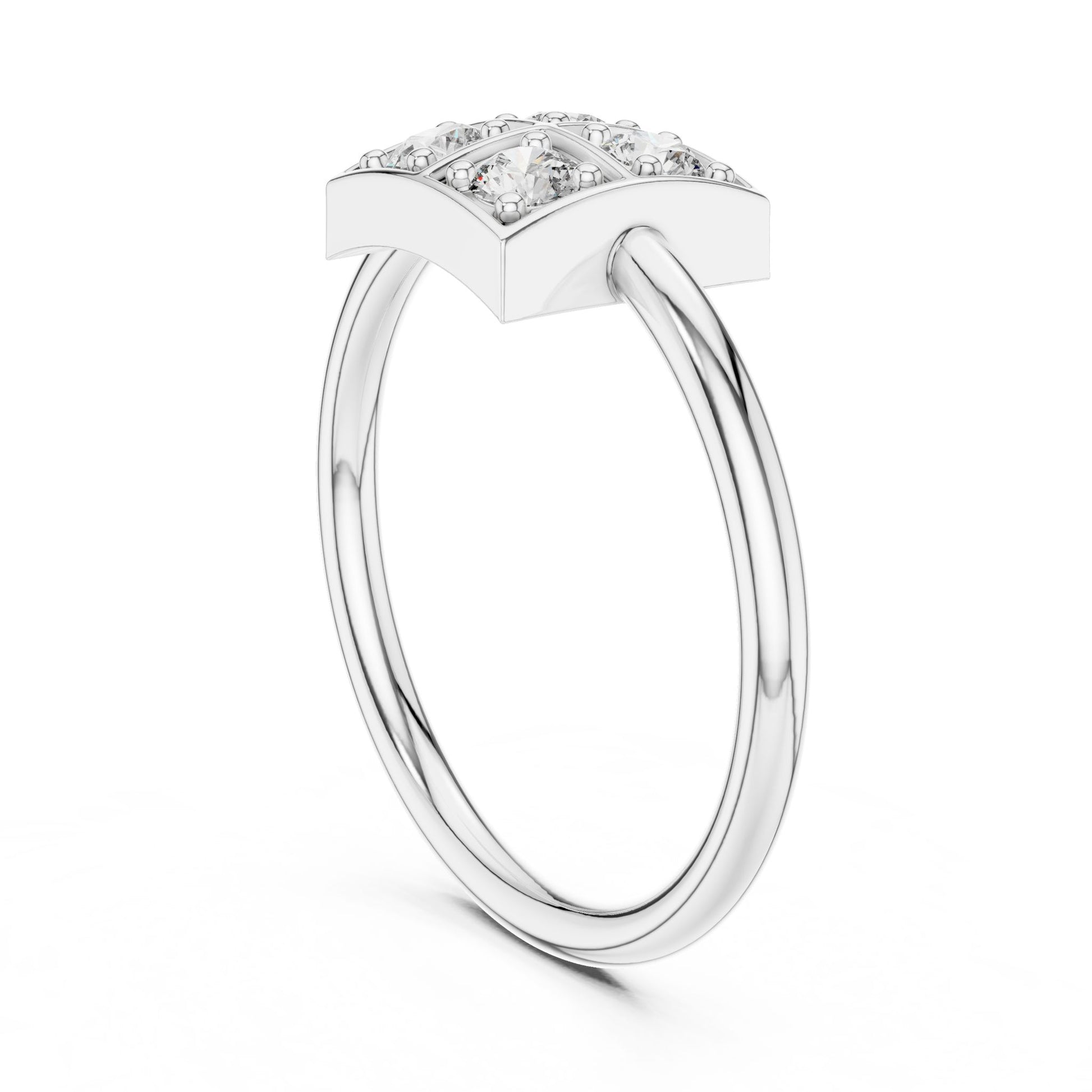 Round Lab Grown Diamond Cluster Engagement Ring