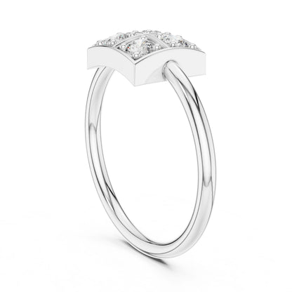 Round Lab Grown Diamond Cluster Engagement Ring