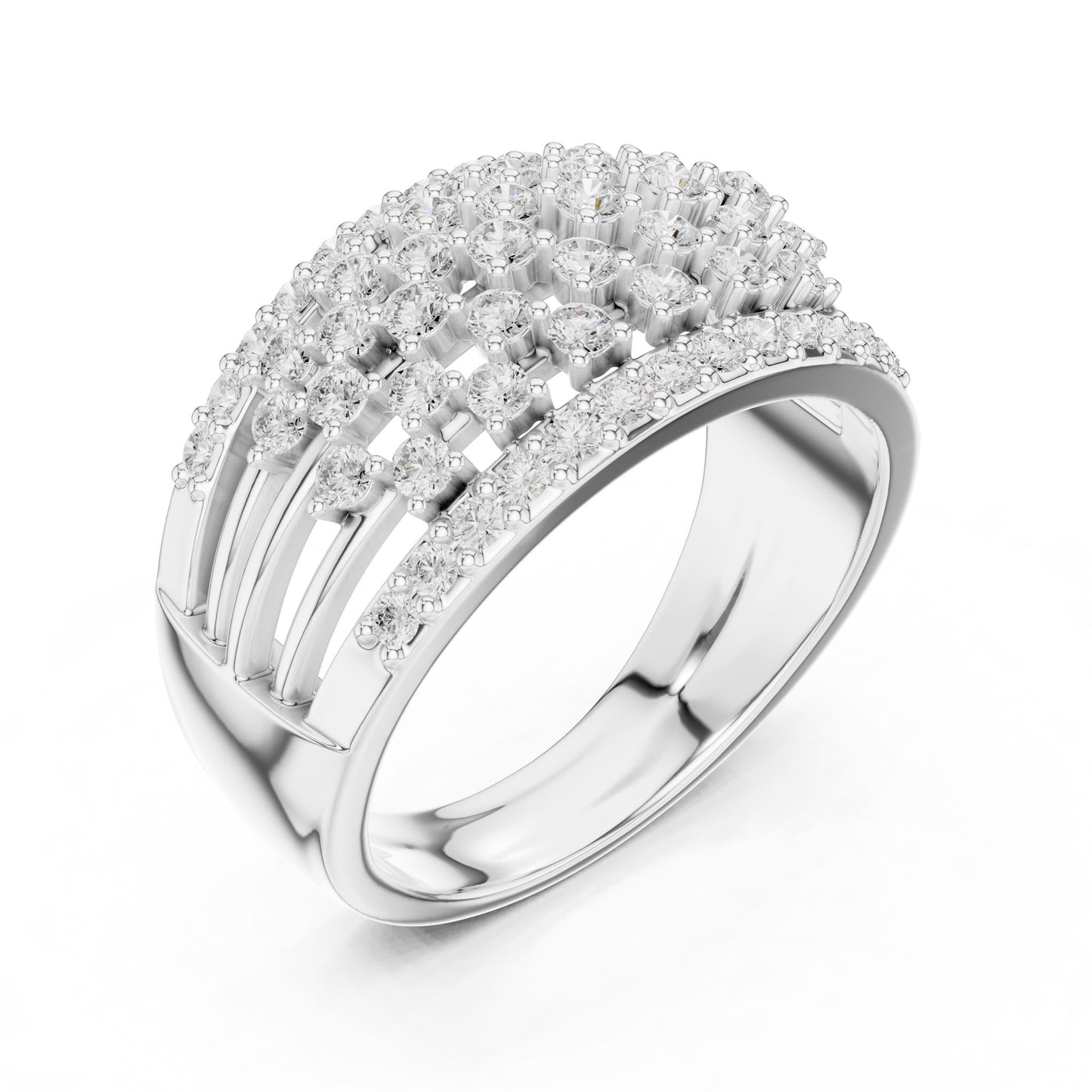 Round Lab Grown Diamond Cluster Engagement Ring