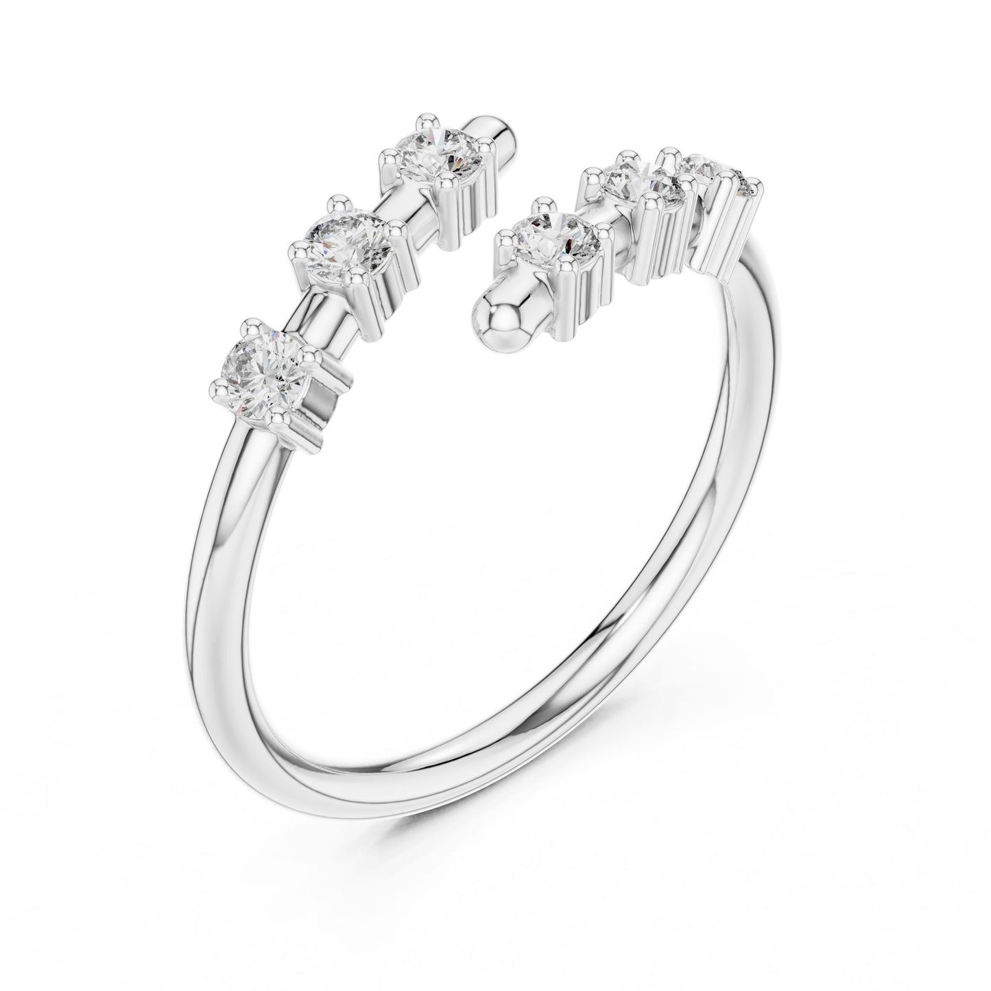 Round Lab Grown Diamond Cluster Engagement Ring