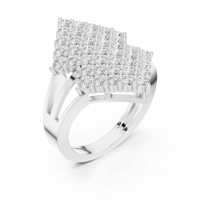 Round Lab Grown Diamond Cluster Engagement Ring