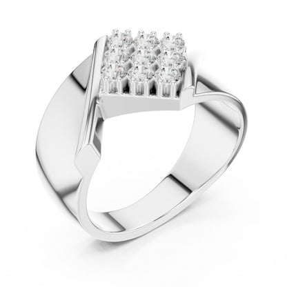 Men's Round Lab Grown Diamond Cluster Ring