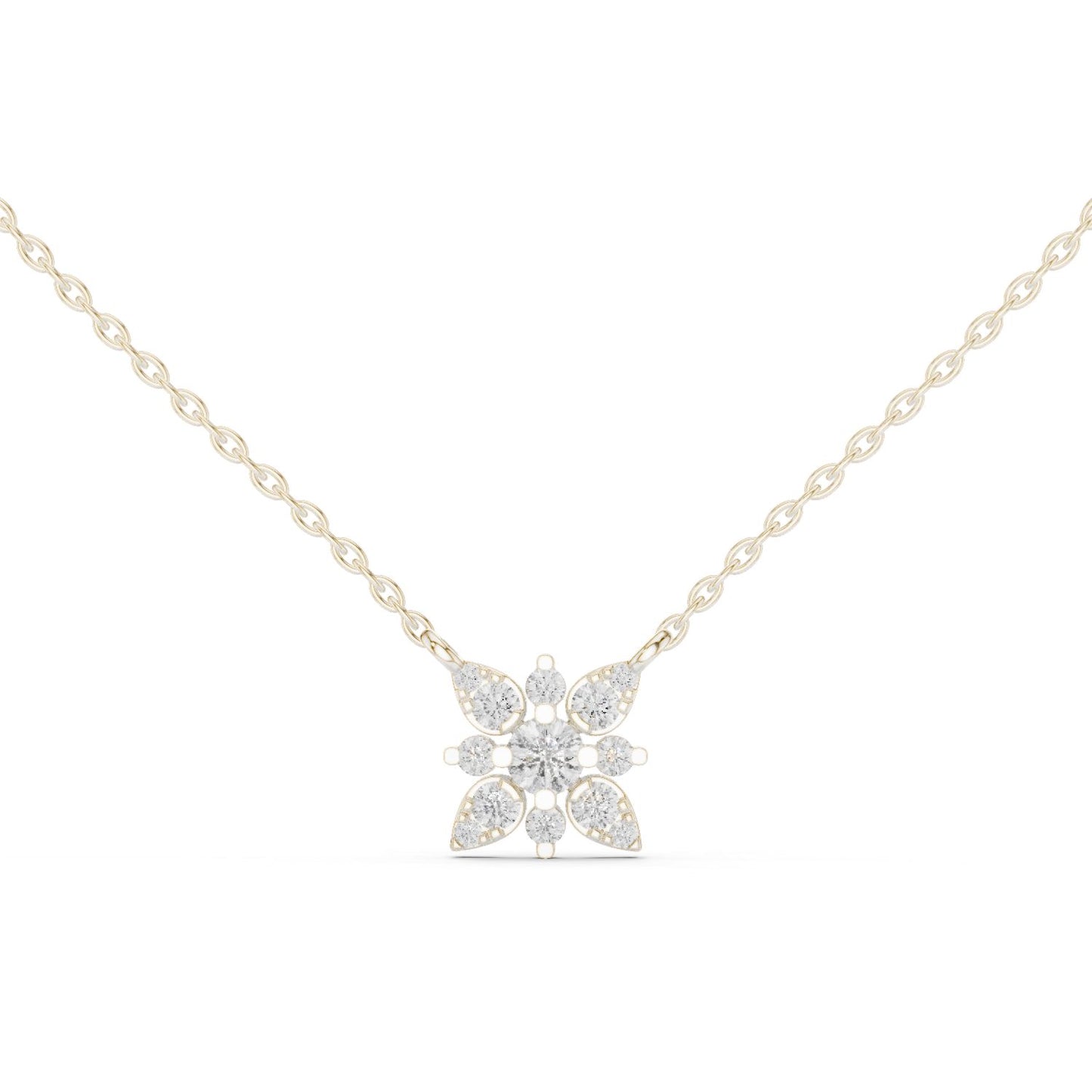 Round Lab Grown Diamond Cluster Pendant