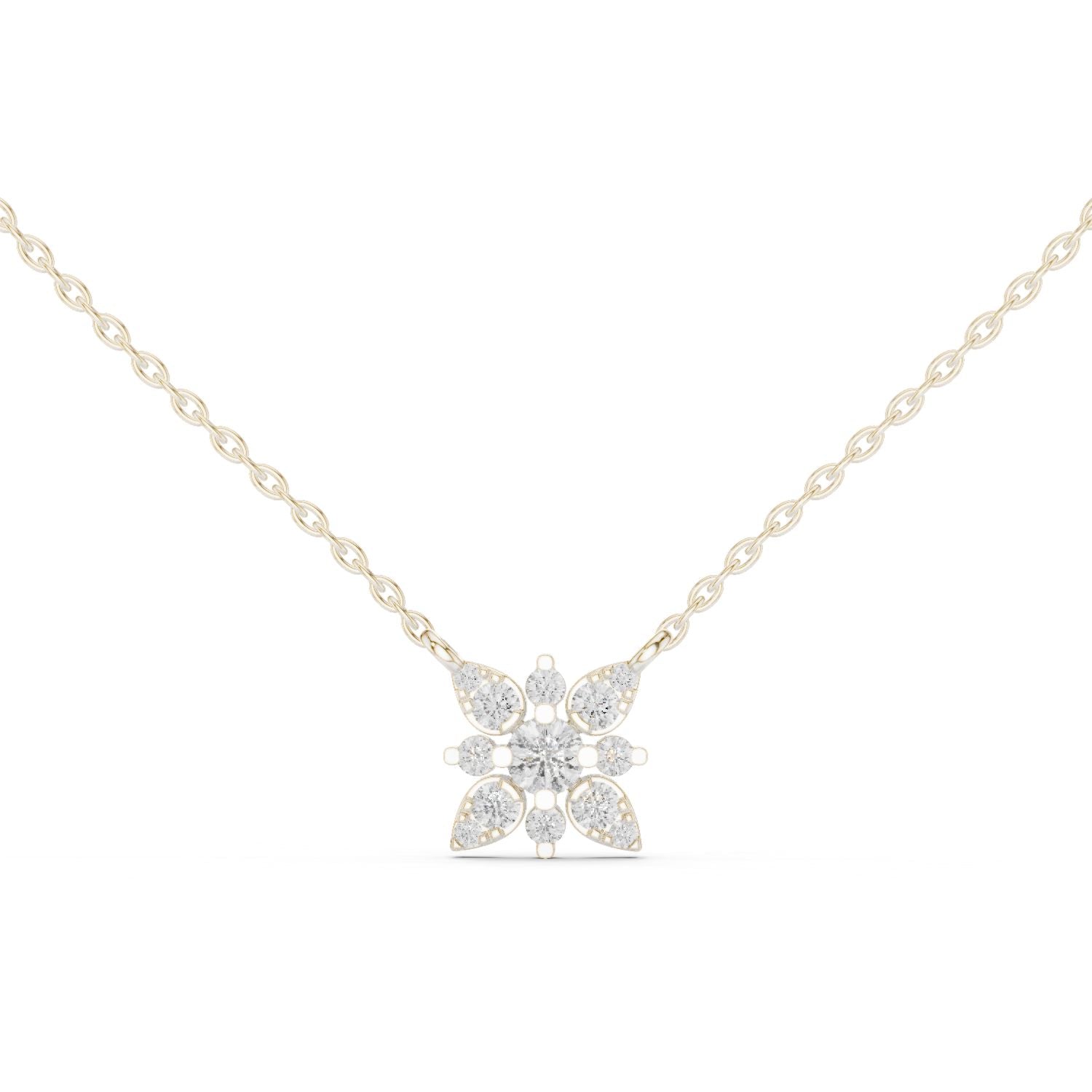 Round Lab Grown Diamond Cluster Pendant