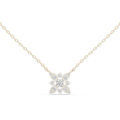 Round Lab Grown Diamond Cluster Pendant