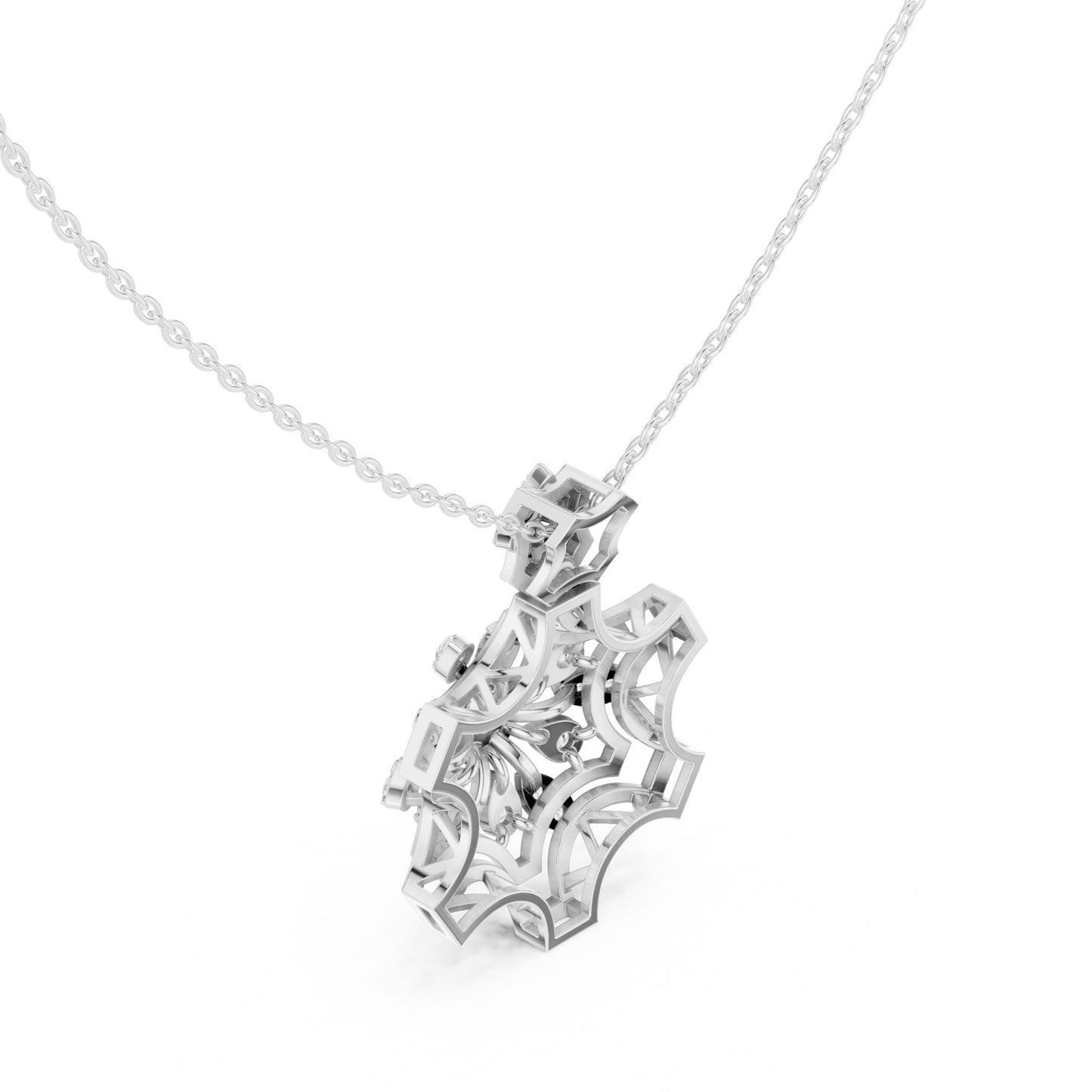 Round Lab Grown Diamond Cluster Pendant