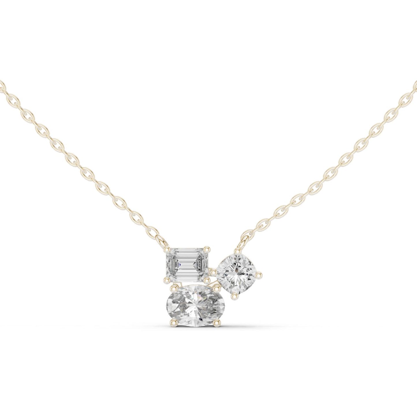 Round Lab Grown Diamond Cluster Pendant
