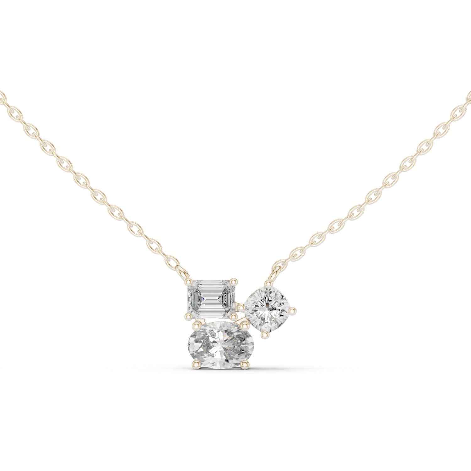 Round Lab Grown Diamond Cluster Pendant