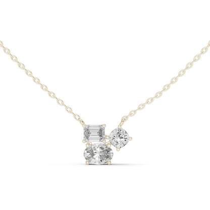 Round Lab Grown Diamond Cluster Pendant