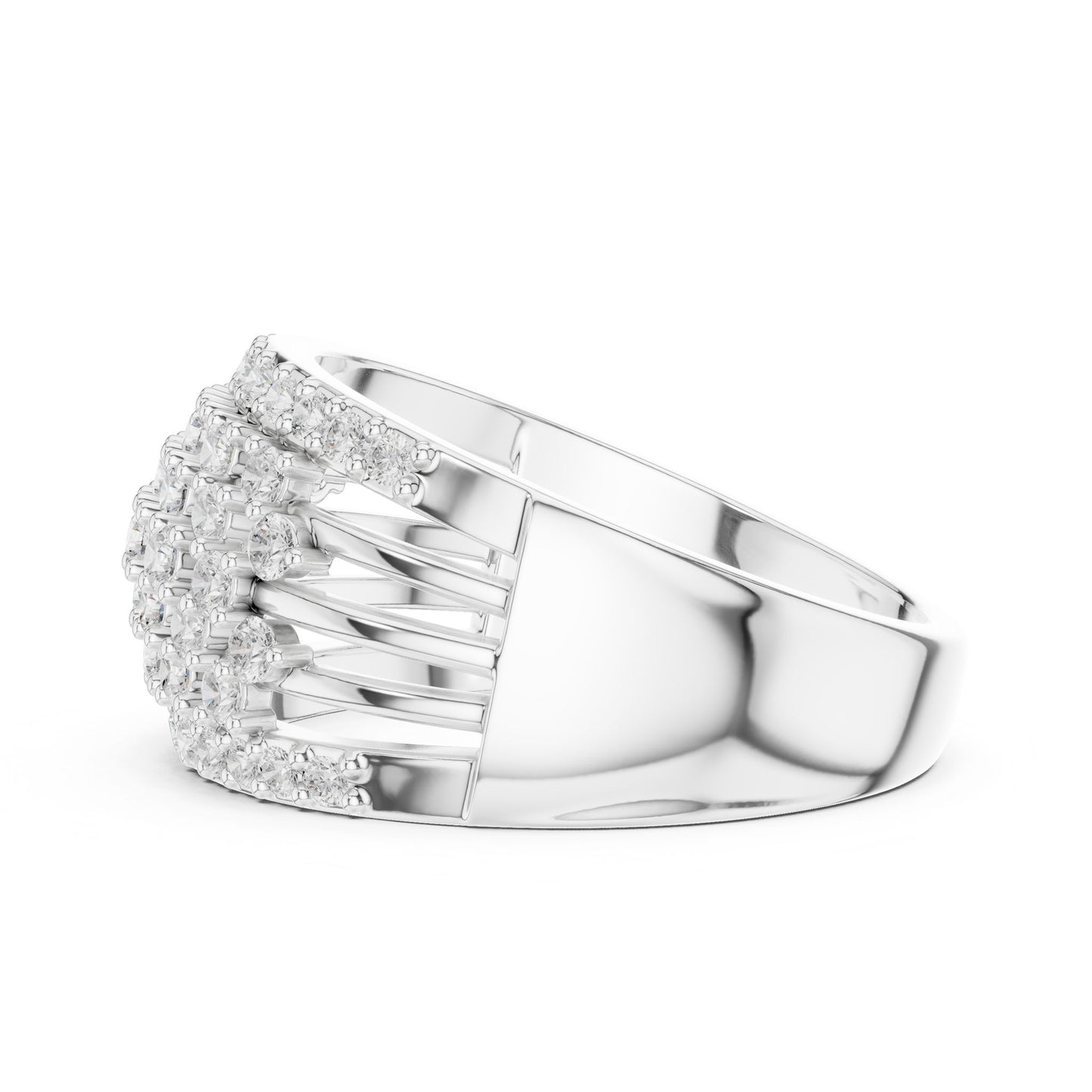 Round Lab Grown Diamond Cluster Engagement Ring
