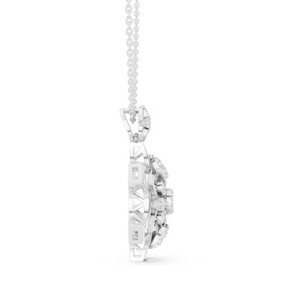 Round Lab Grown Diamond Cluster Pendant