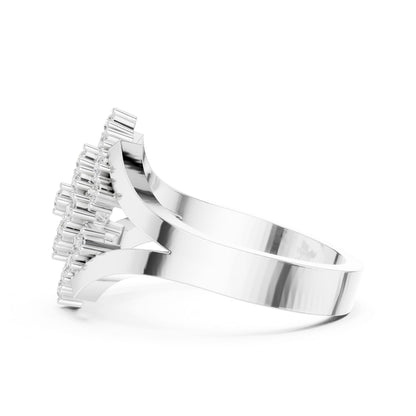 Round Lab Grown Diamond Cluster Engagement Ring