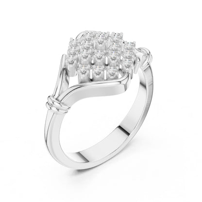 Round Lab Grown Diamond Cluster Engagement Ring