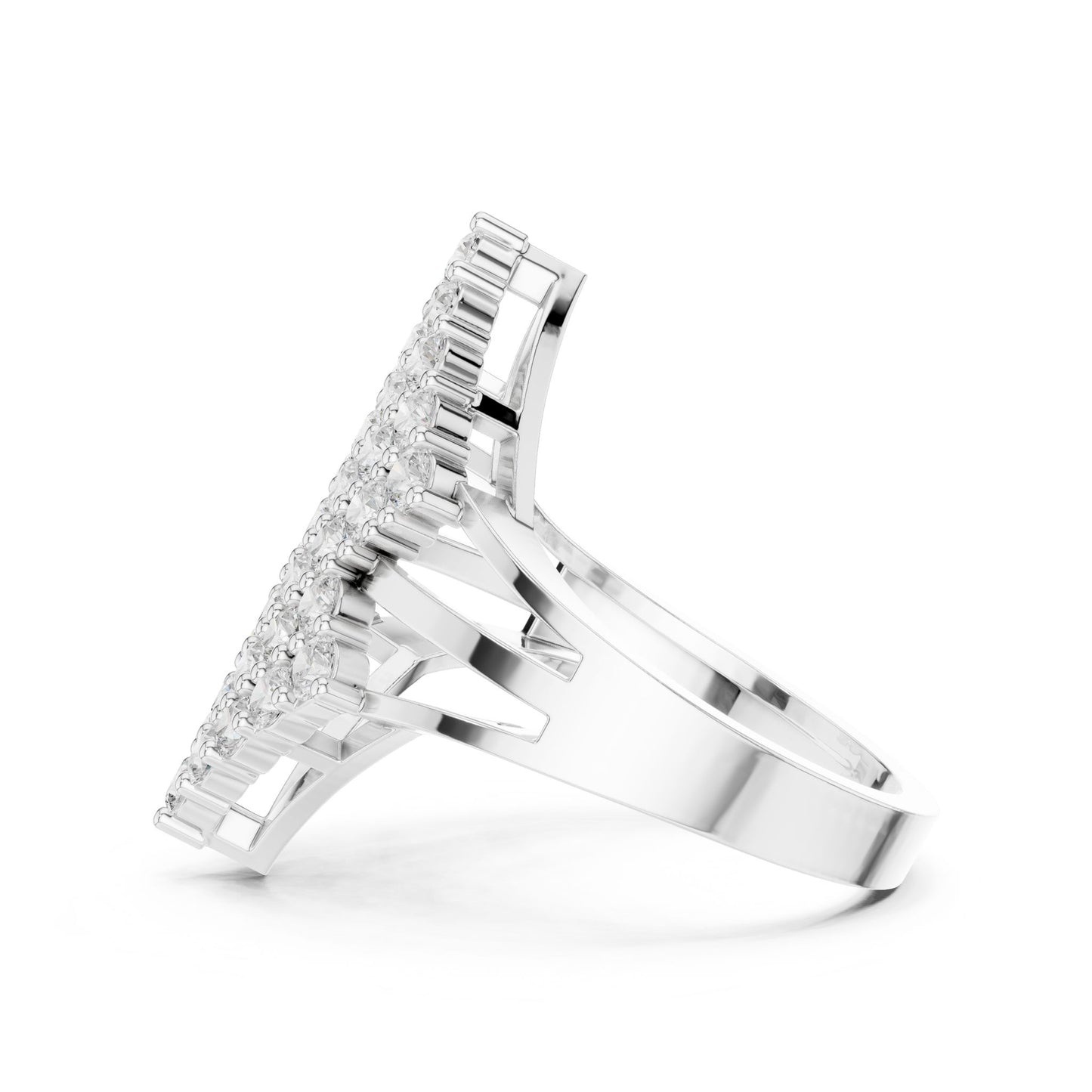 Round Lab Grown Diamond Cluster Engagement Ring