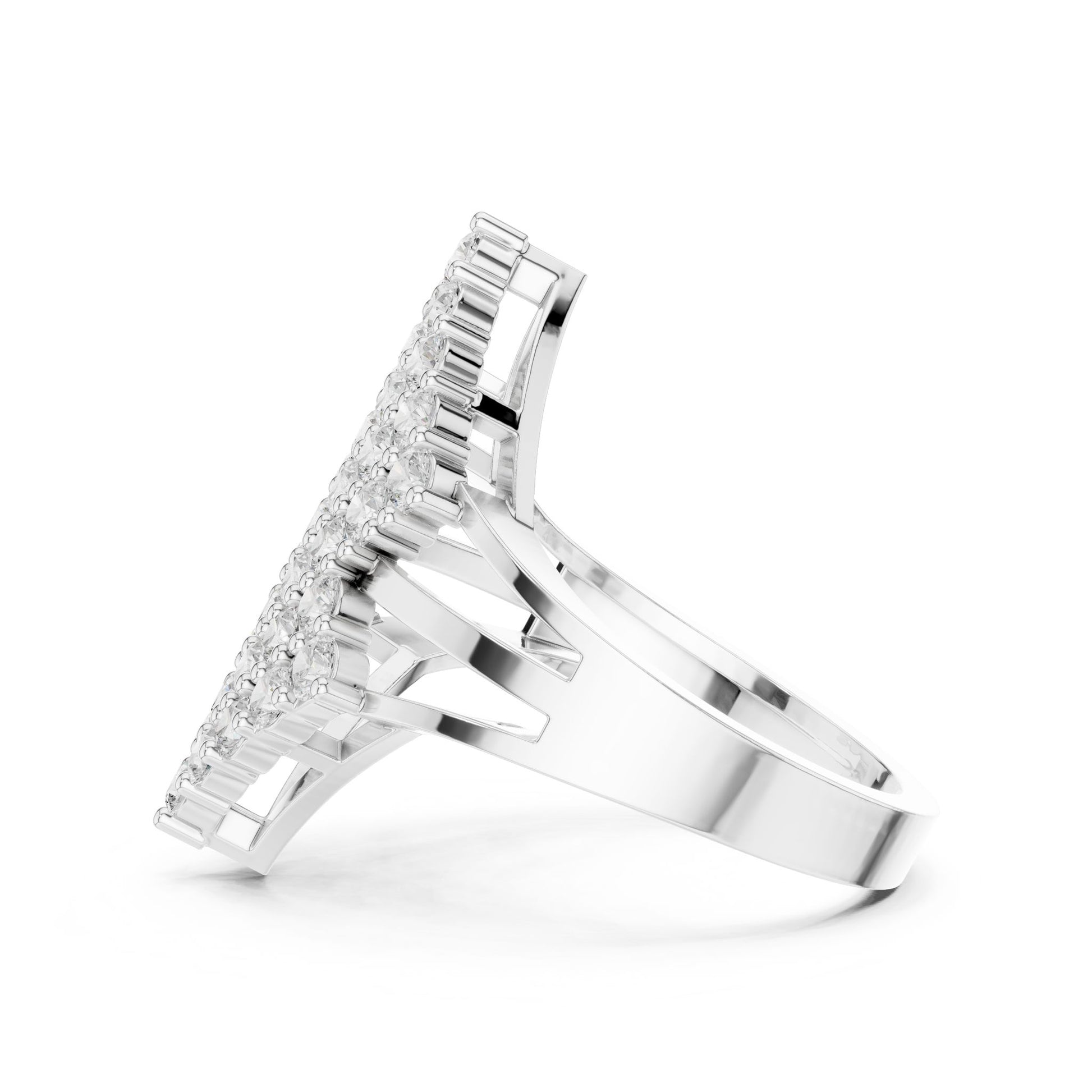 Round Lab Grown Diamond Cluster Engagement Ring