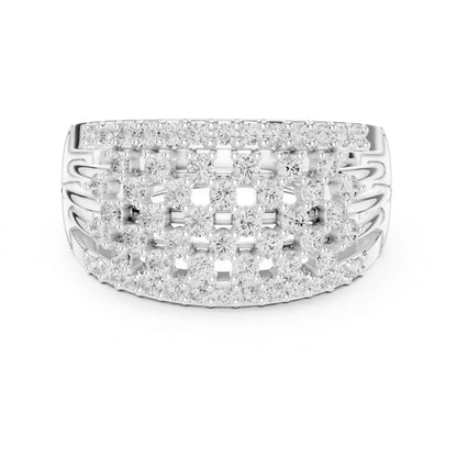 Round Lab Grown Diamond Cluster Engagement Ring