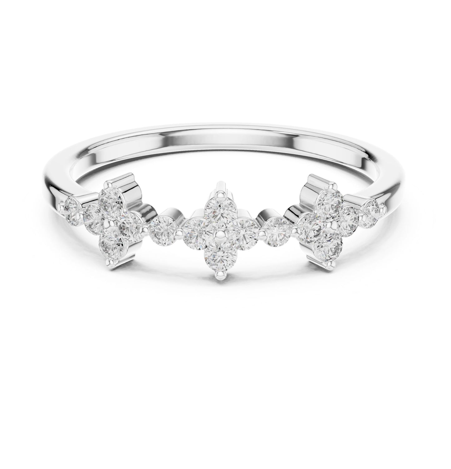 Round Lab Grown Diamond Cluster Engagement Ring
